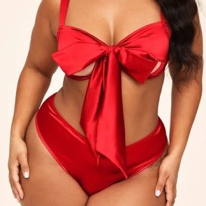 NEW SET Adore Me Red Gynger unlined Plus size bra and panty